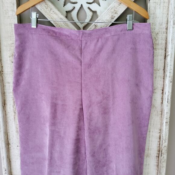 Alfred Dunner Women's Pullon Elastic Waist Classic Fit Corduroy Pants Raspberry - Picture 4 of 9